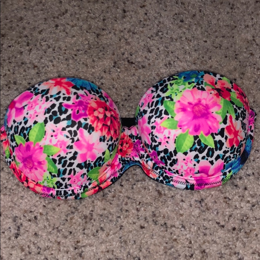 PINK Printed Push Up Strapless Bra 32C